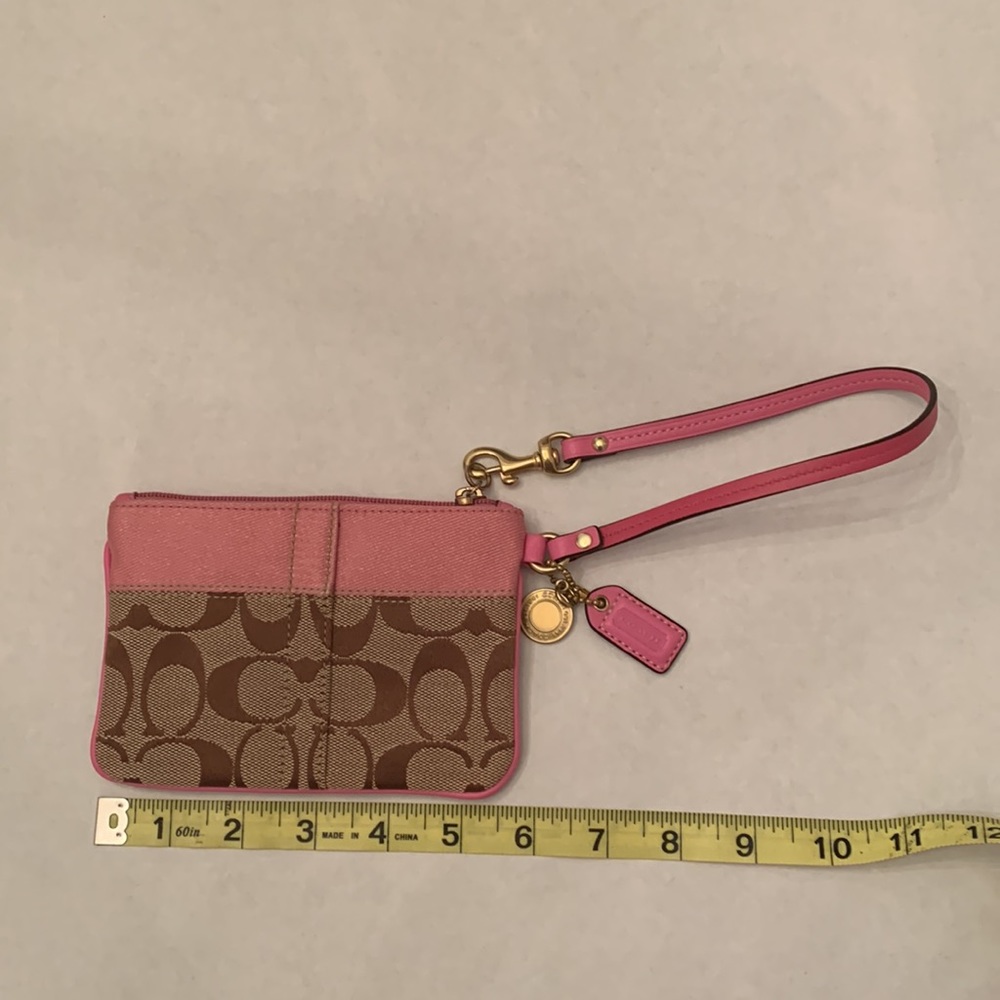 Coach Pink ,Brown & Tan Wristlet - Picture 4 of 4